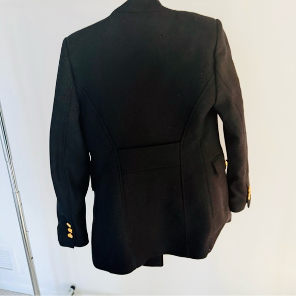 NWT ZARA women wool coat jacket blazer with Gold Accents, size S, black - Picture 7 of 7